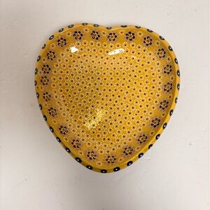 Hand Made in Mexico Yellow and Blue Heart-Shaped Catch-All